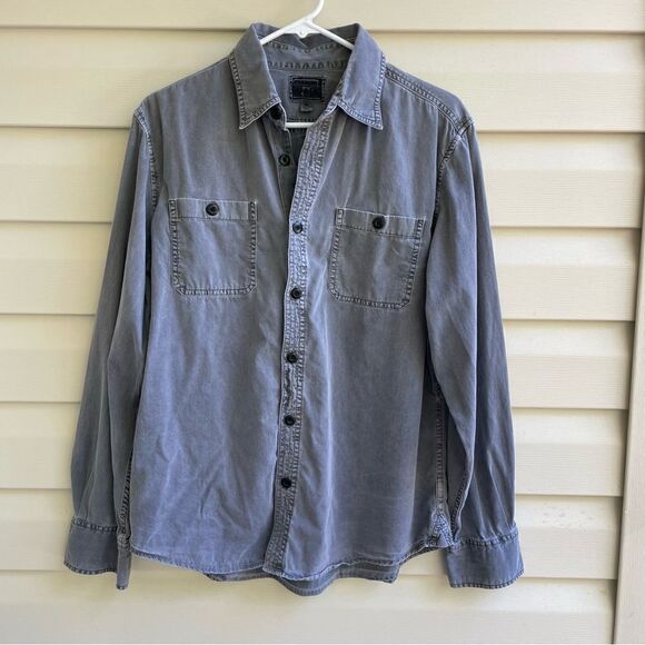 CONVERSE ONE STAR GRAY MEDIUM BUTTON UP SHIRT - Picture 1 of 9